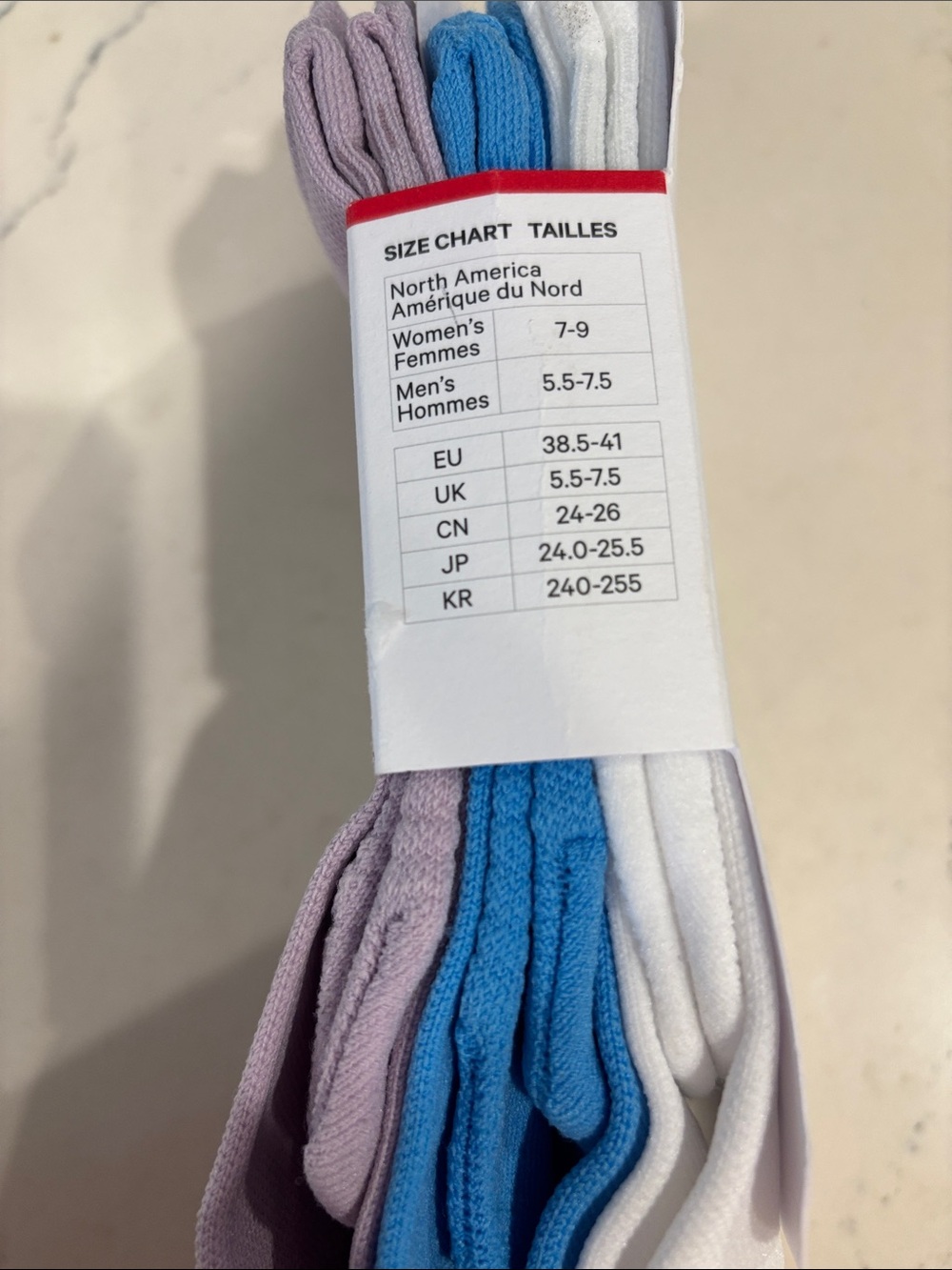 Lululemon 3-Pack Power Stride Socks Sz M, Lavender/Blue/White  NWT